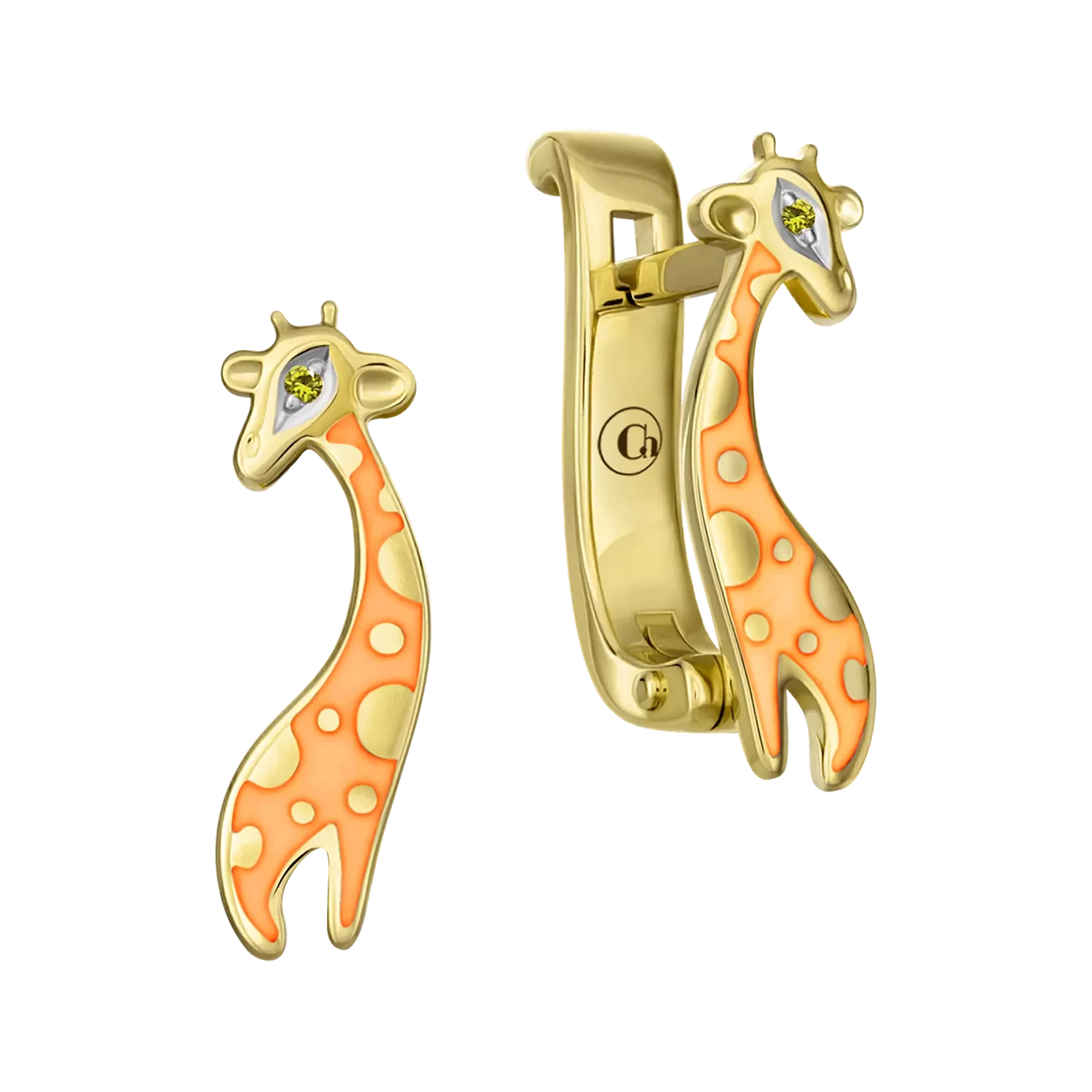 Серьги с желтыми сапфирами, желтое золото, н.керамика