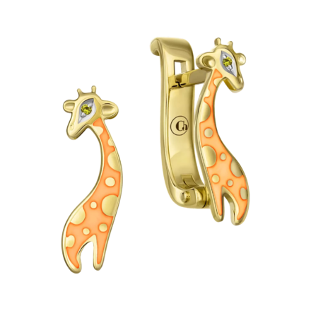 Серьги с желтыми сапфирами, желтое золото, н.керамика