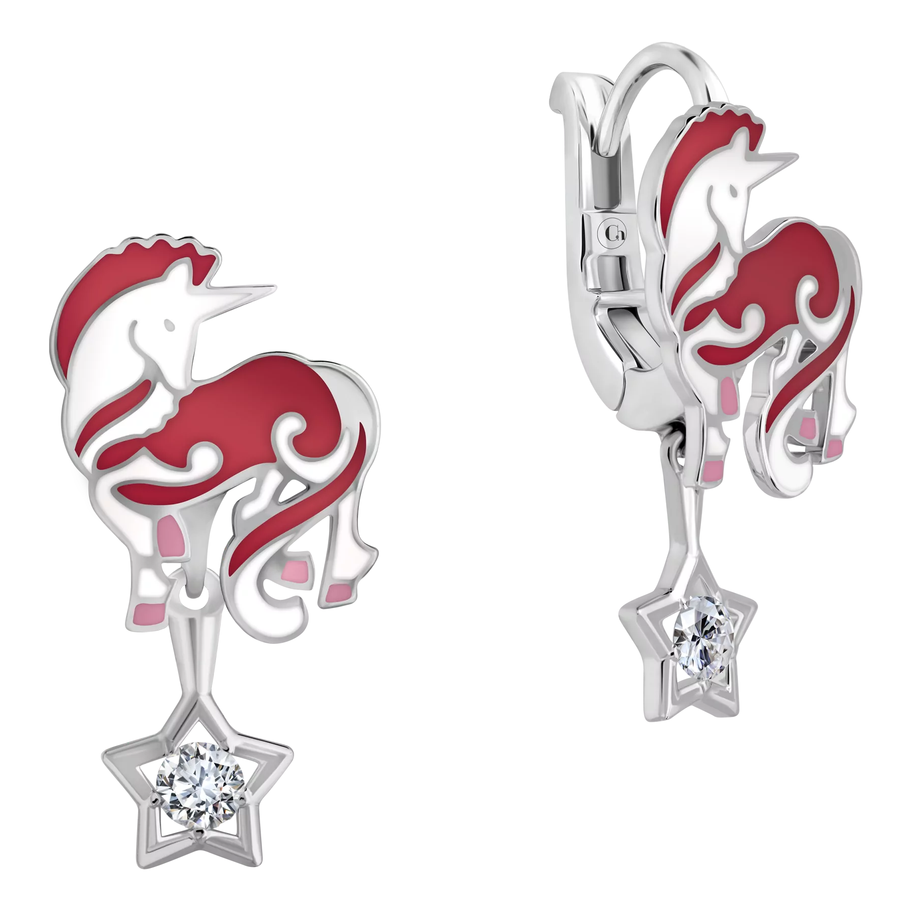 Серьги с бриллиантами, белое золото, н.керамика