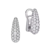 Серьги с рубинами и бриллиантами, белое золото