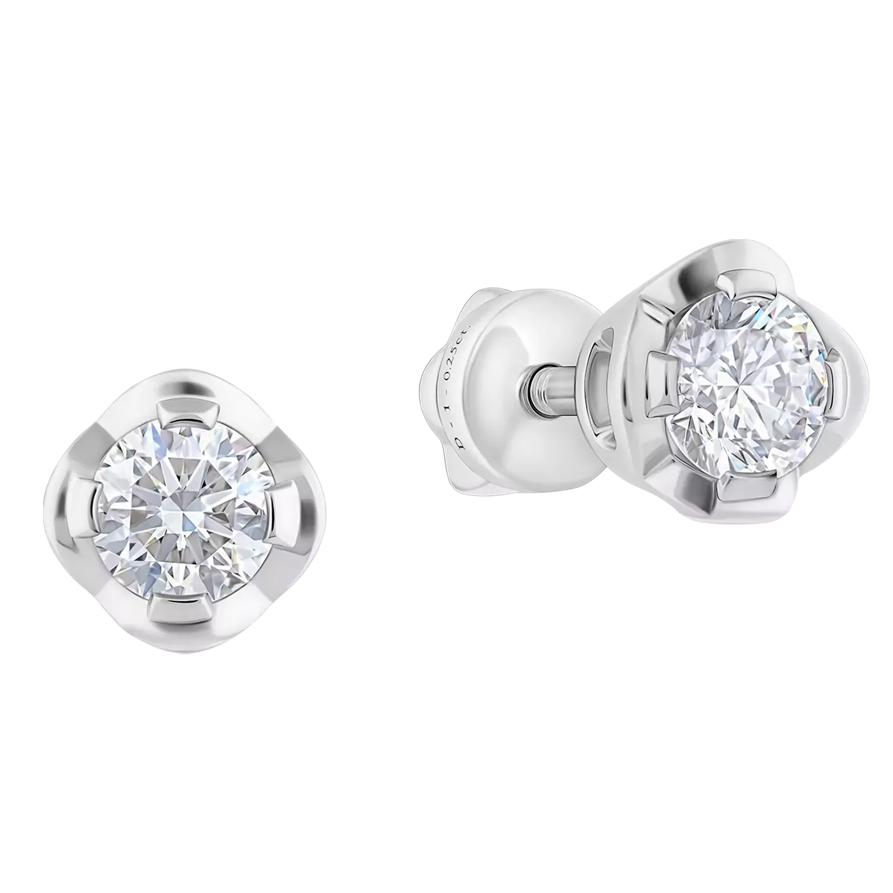 Пусеты с бриллиантами, белое золото