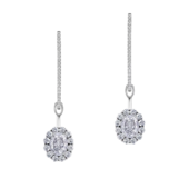 Серьги с бриллиантами, жёлтое и белое золото