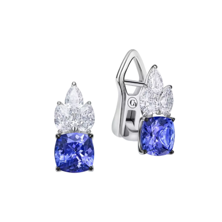 Серьги с танзанитами и бриллиантами, белое золото