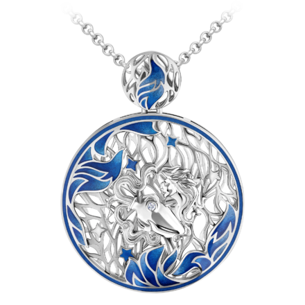 Подвес с бриллиантом, белое золото, н.керамика