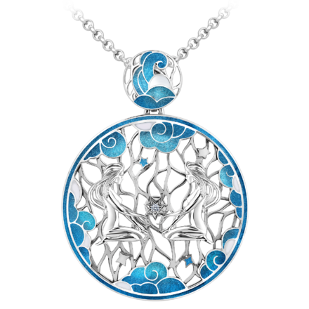 Подвес с бриллиантом, белое золото, н.керамика