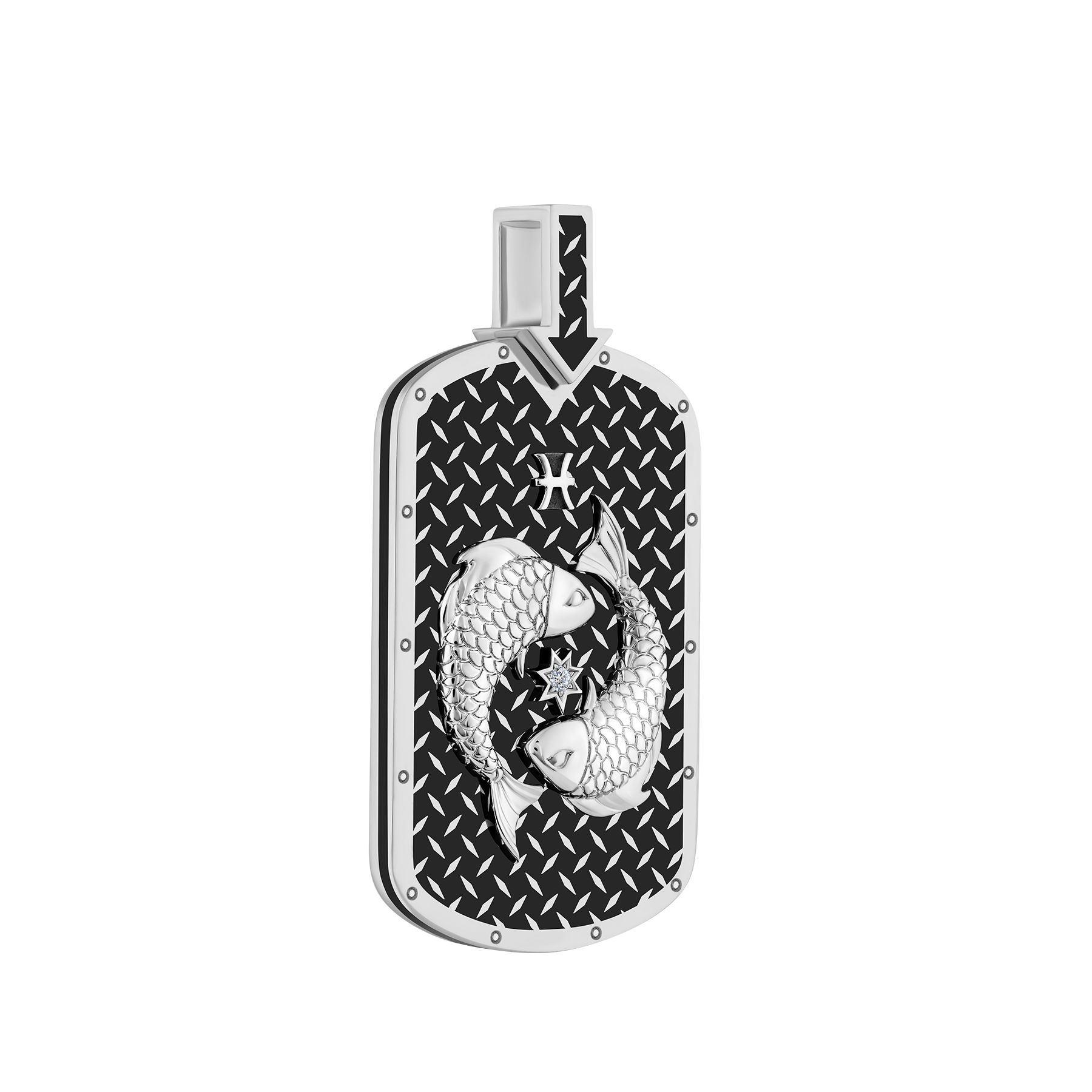 Подвес с бриллиантом, белое золото, нанокерамика