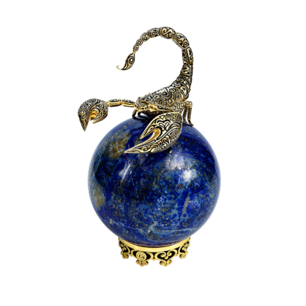 Настольная скульптура «Скорпион на шаре»