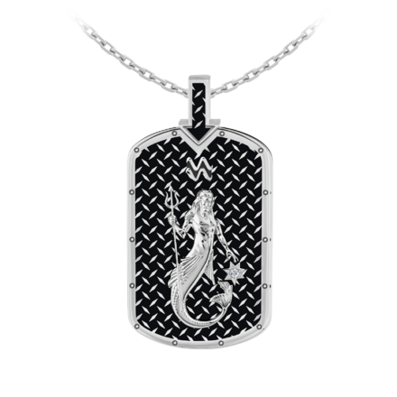 Подвес с бриллиантом, белое золото, нанокерамика