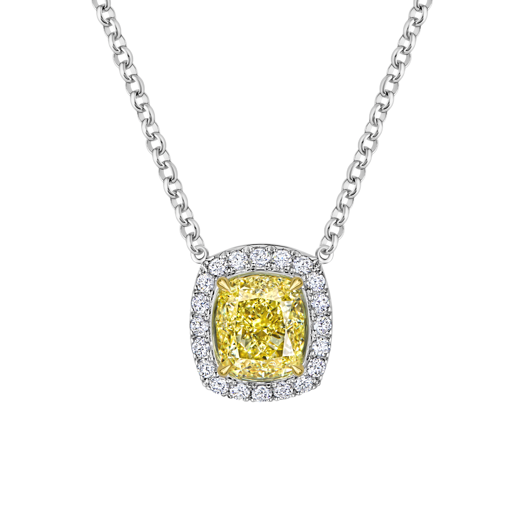 Колье с бриллиантами, белое золото