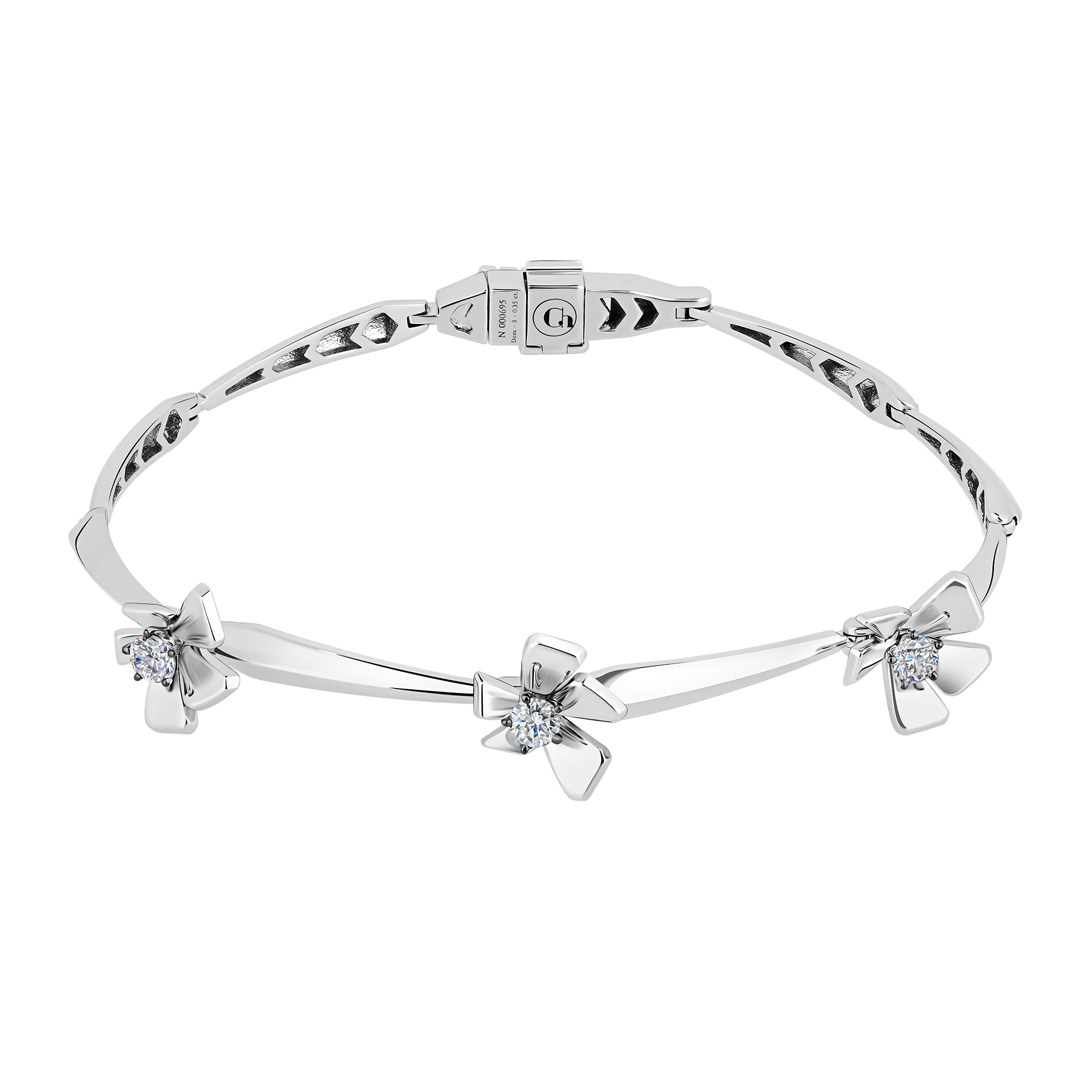 Браслет с бриллиантами, белое золото