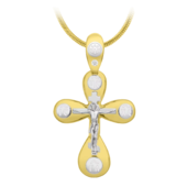 Подвес с бриллиантом, желтое золото, н.керамика