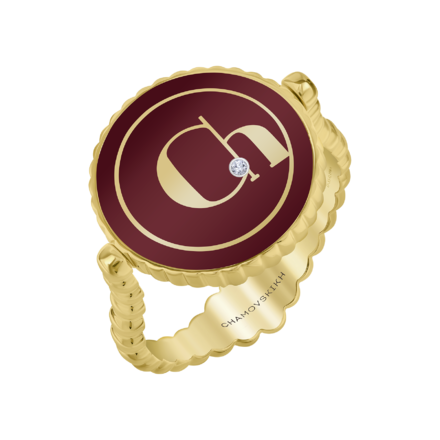 Кольцо с бриллиантами, жёлтое золото, н.керамика 2