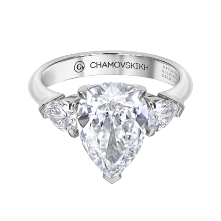 Помолвочное кольцо с бриллиантами, белое золото 2