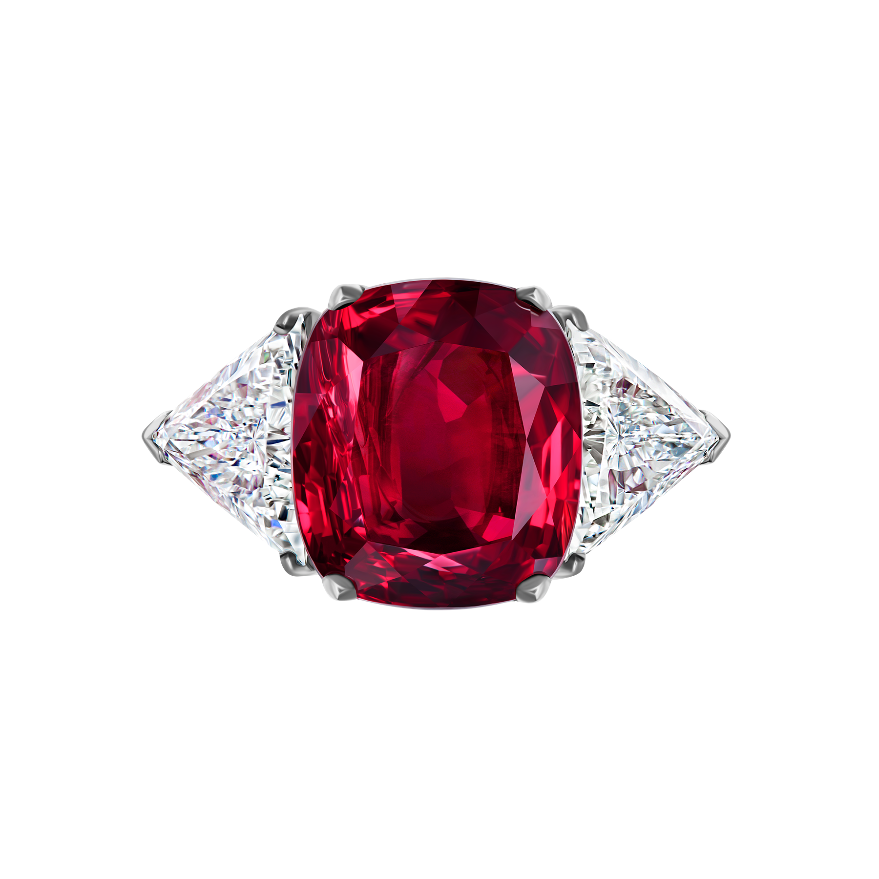 Кольцо с рубином и бриллиантами, платина