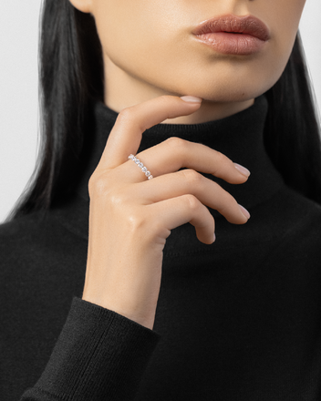 Обручальное кольцо с бриллиантами, белое золото 4