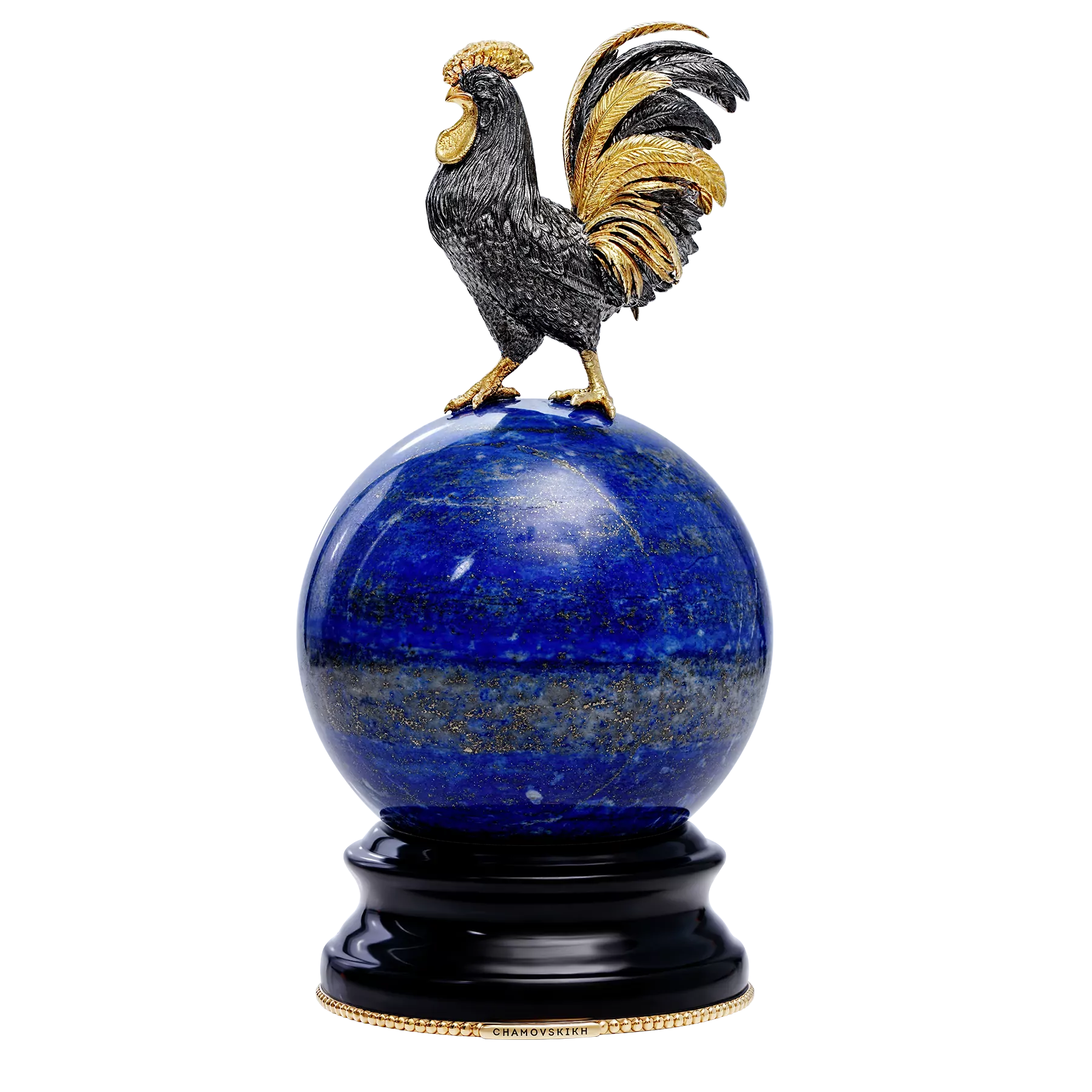 Настольная скульптура «Петух на шаре»