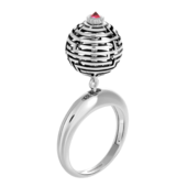 Кольцо с рубином, белое золото