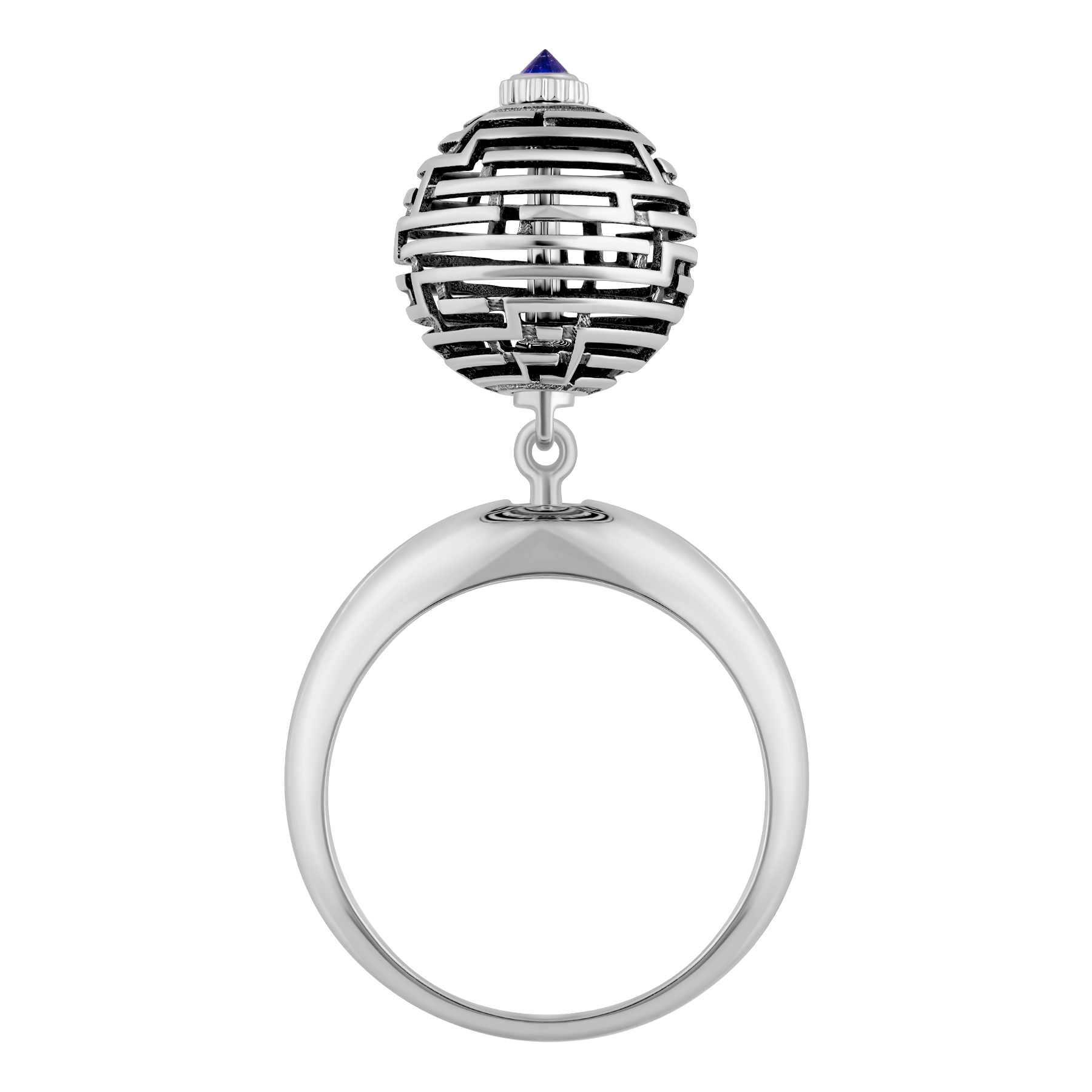 Кольцо с сапфиром, белое золото