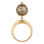 Кольцо с рубином, красное золото