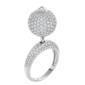 Кольцо с бриллиантами, белое золото