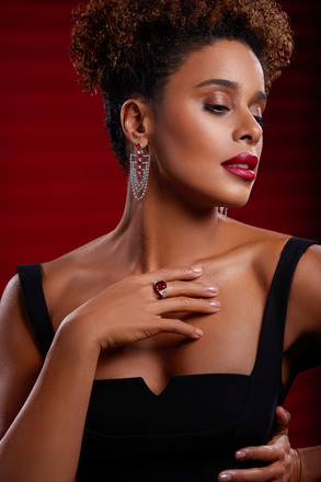 Кольцо с рубином и бриллиантами, платина 4