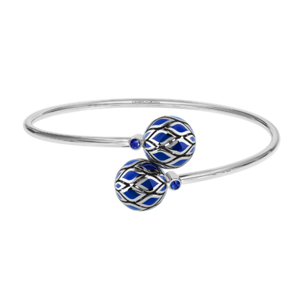 Браслет с сапфирами, белое золото, нанокерамика