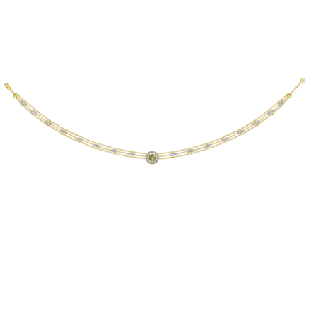 Колье с бриллиантами, желтое золото, нанокерамика