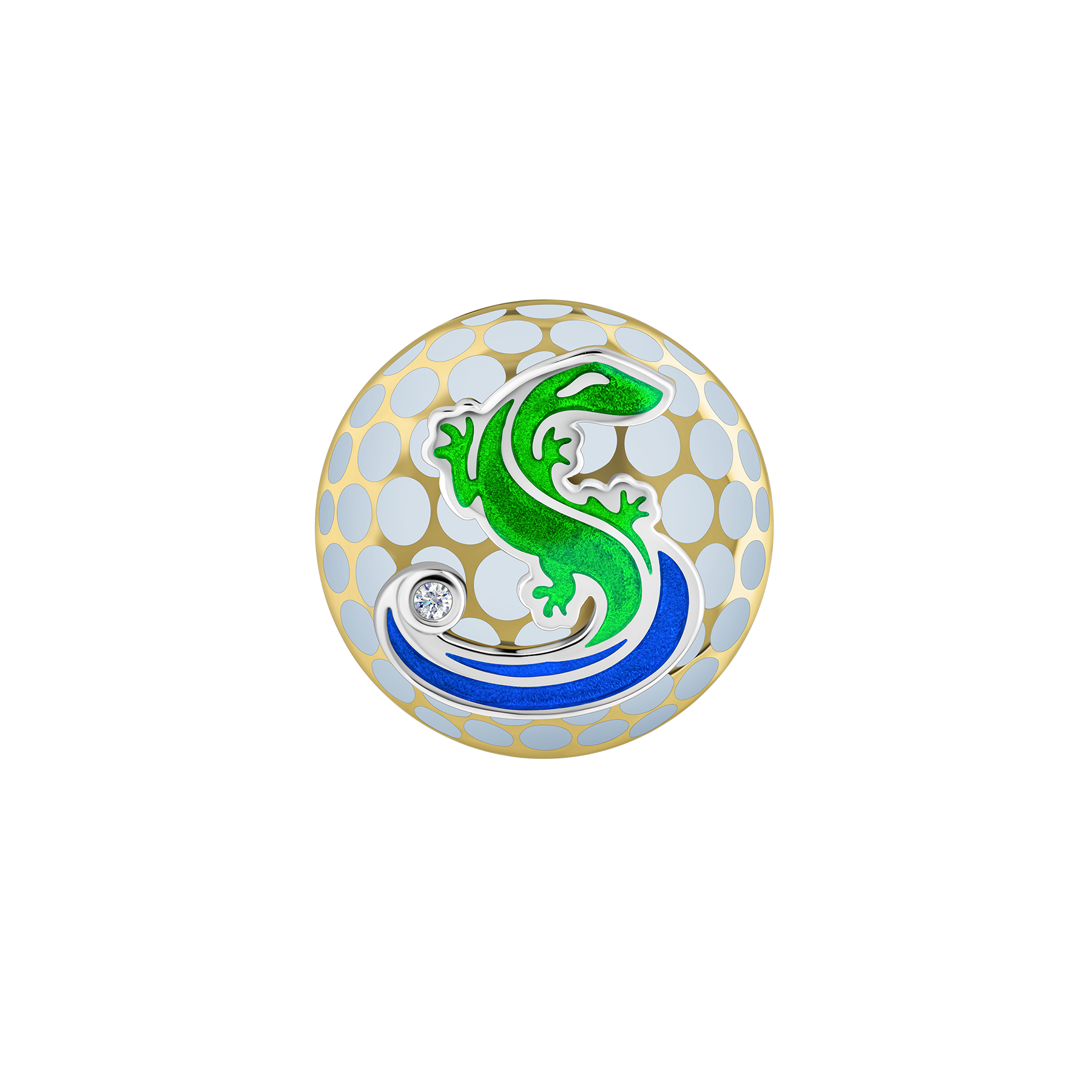 Нагрудный знак с бриллиантом, белое золото