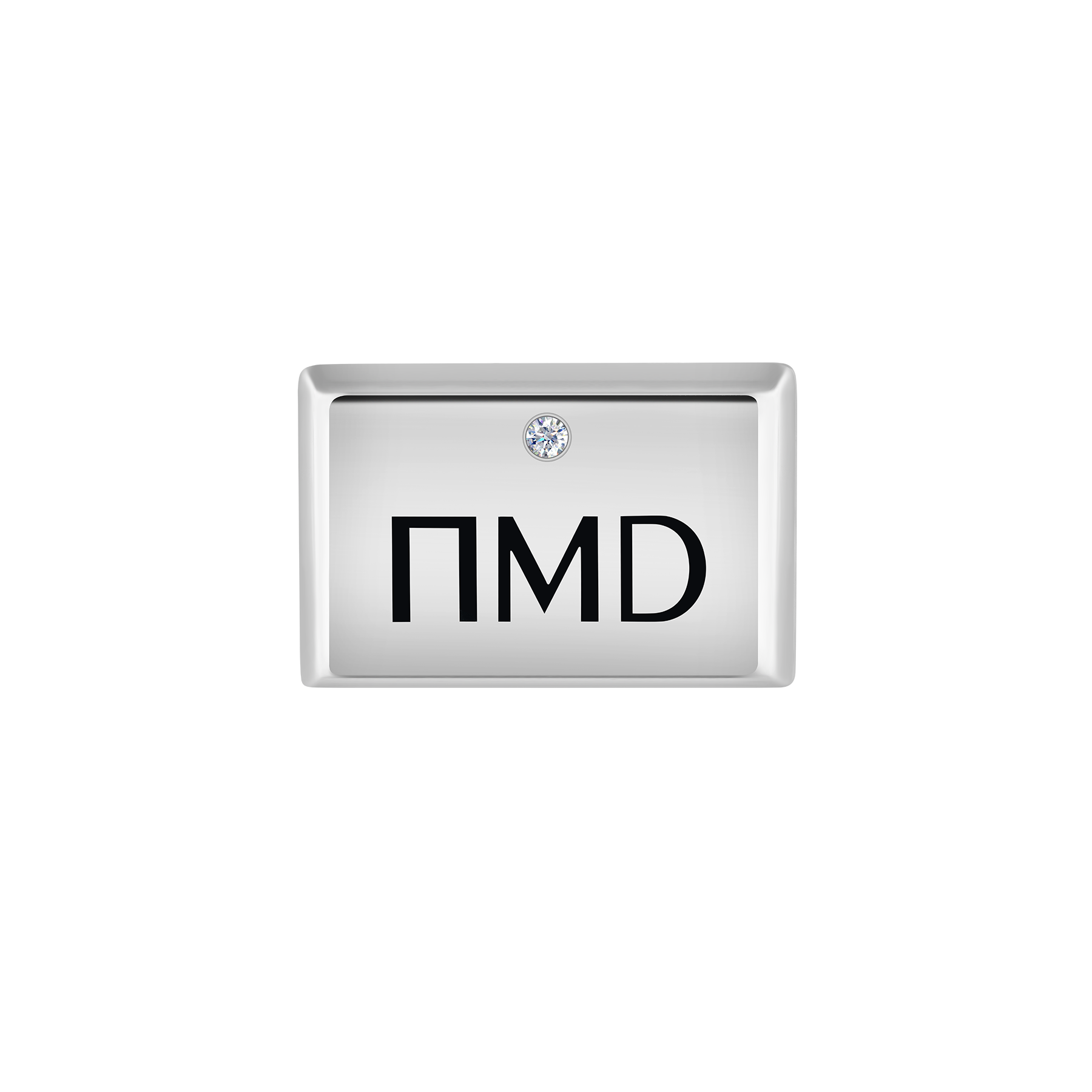 Нагрудный знак с бриллиантом, белое золото, н.керамика