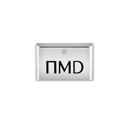 Нагрудный знак с бриллиантом, белое золото, н.керамика