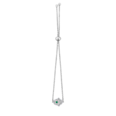 Браслет с изумрудом и бриллиантами, белое золото