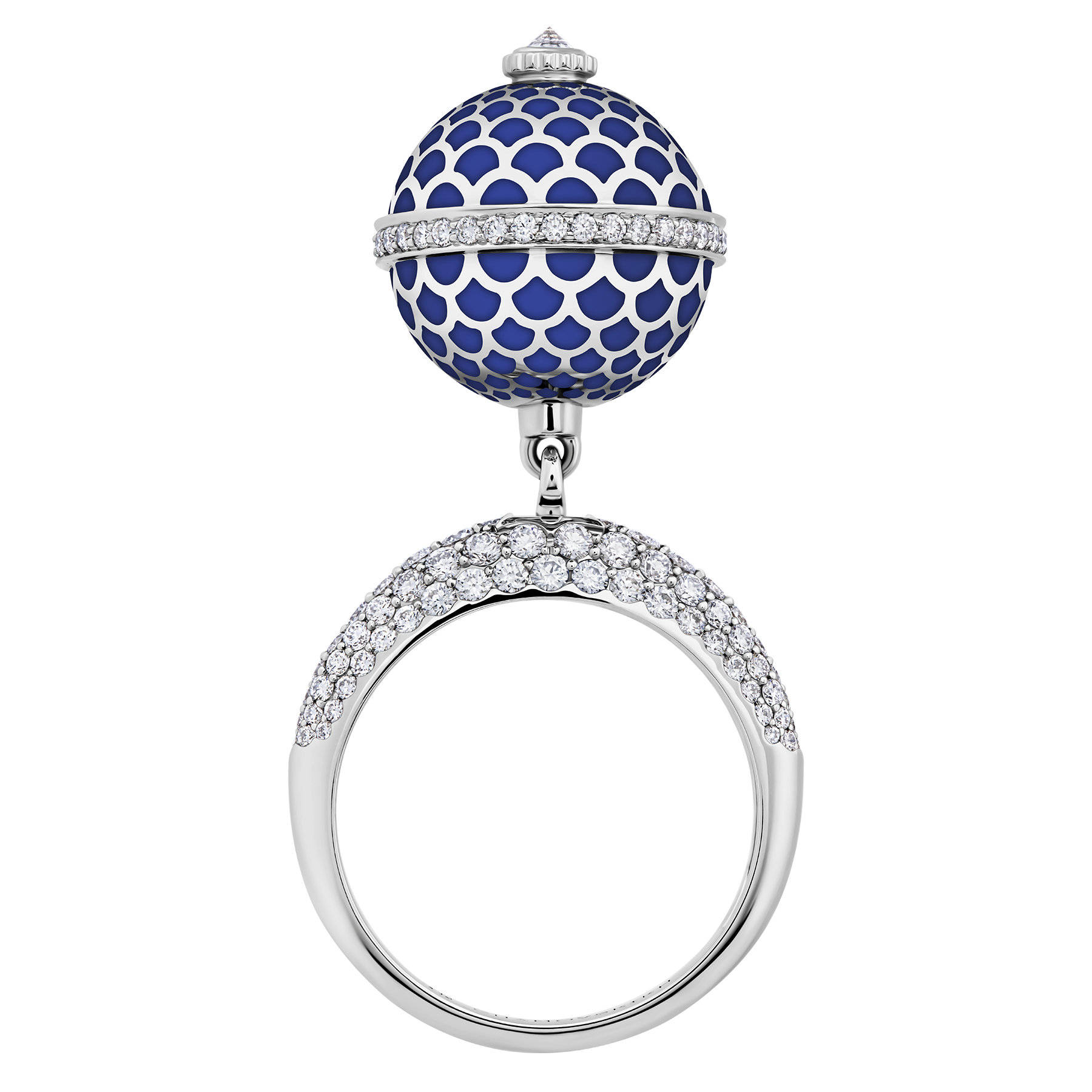 Кольцо с бриллиантами, белое золото, н.керамика