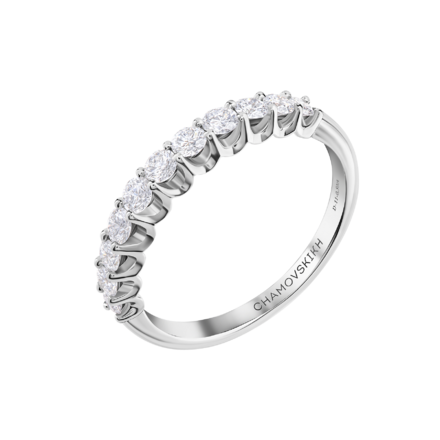 Помолвочное кольцо с бриллиантами, белое золото