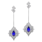 Серьги с танзанитами и бриллиантами, белое золото