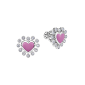 Пусеты с бриллиантами, белое золото, н.керамика