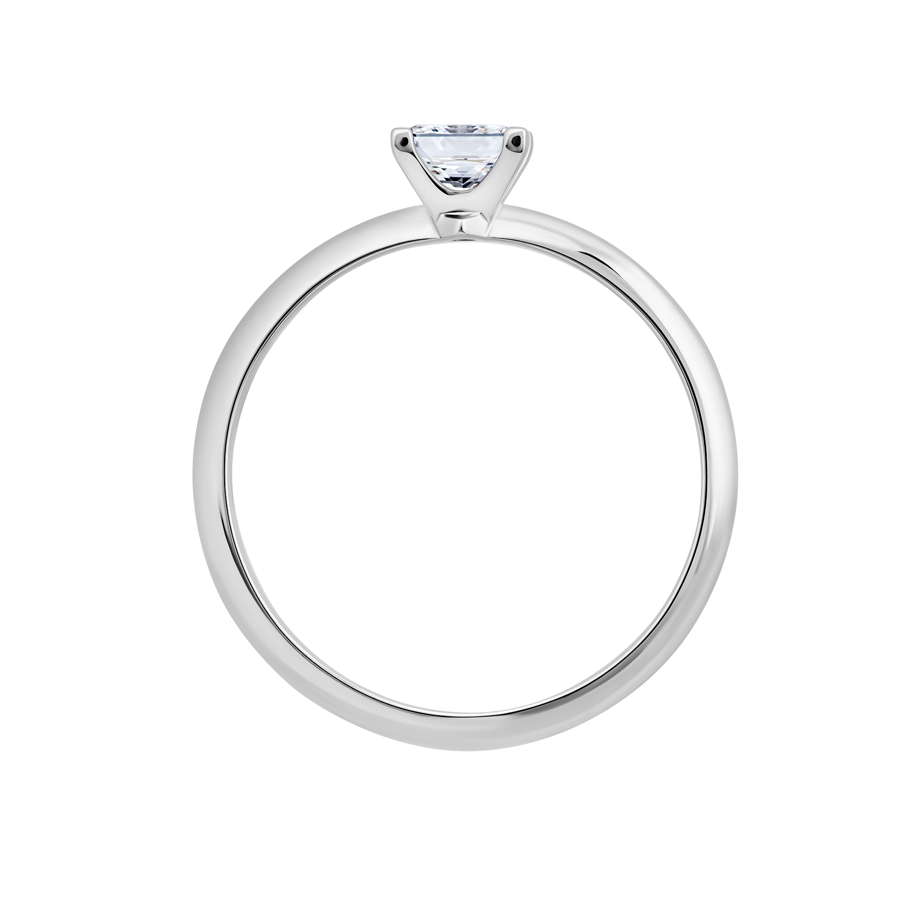 Кольцо с бриллиантом, белое золото