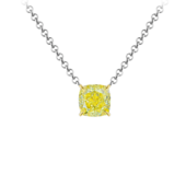 Колье с бриллиантом, белое золото