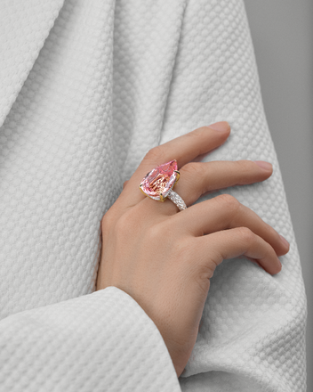 Кольцо с морганитом и бриллиантами, белое золото 4