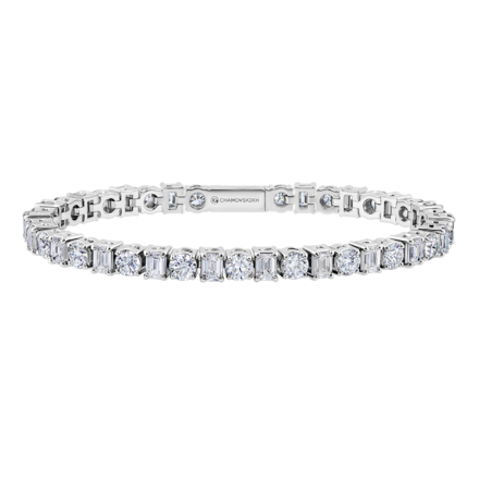 Браслет с бриллиантами, белое золото