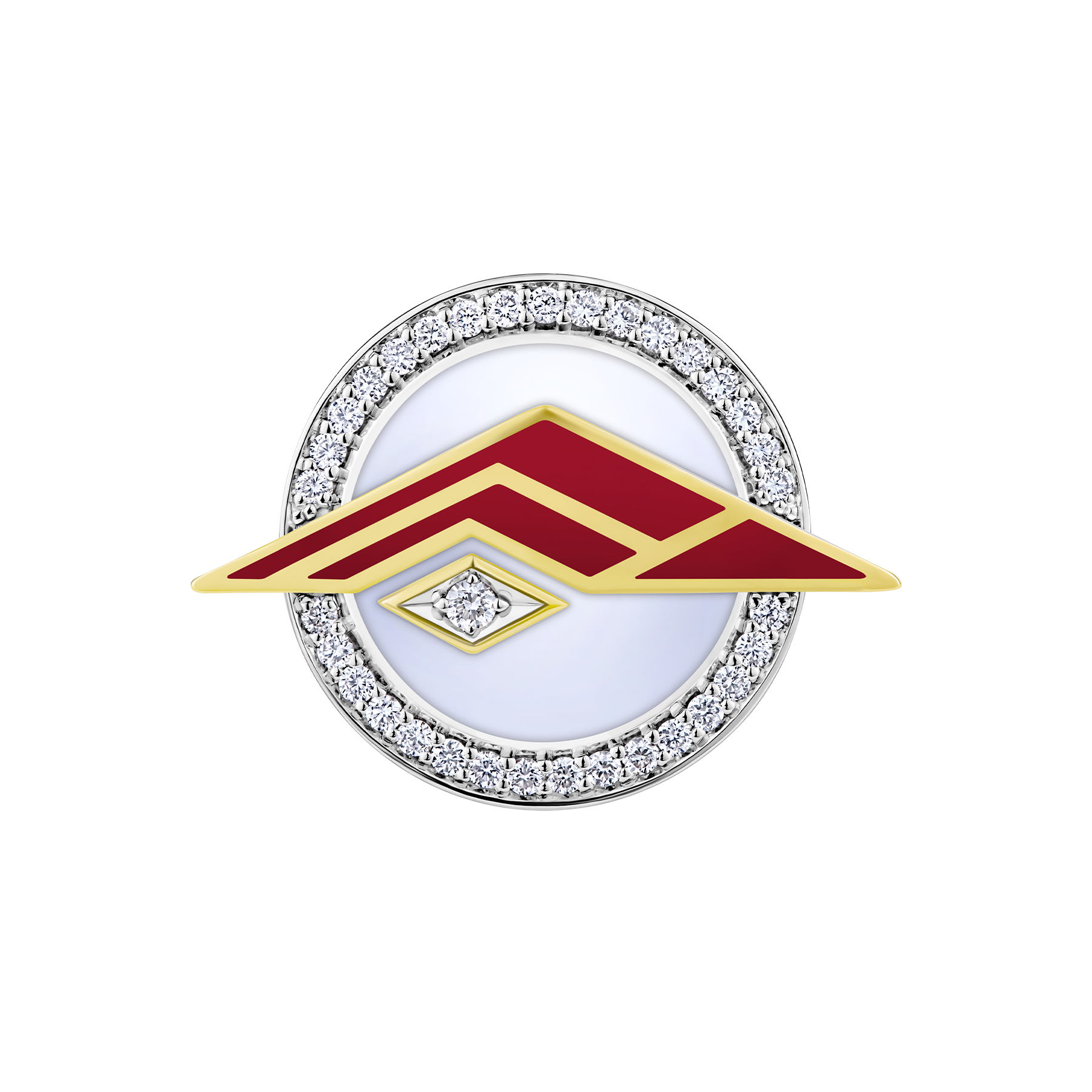 Нагрудный знак с бриллиантами, белое золото