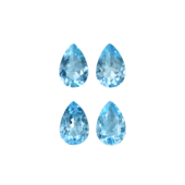 Сет из четырех аквамаринов, Груша, 4 шт. 5,7ct