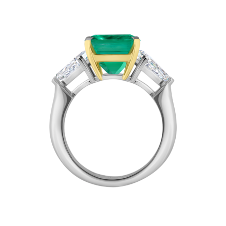 Кольцо с изумрудом и бриллиантами, белое золото 3