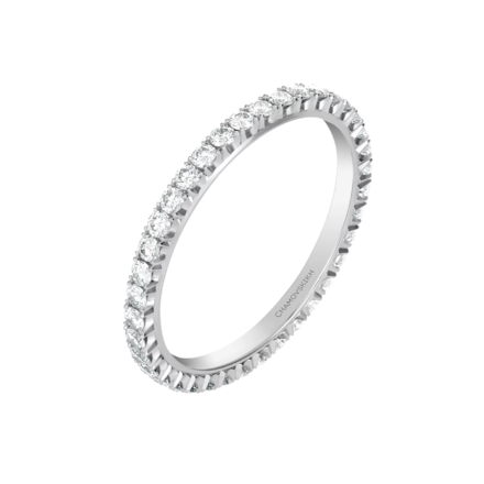 Обручальное кольцо с бриллиантами, белое золото