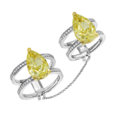 Кольцо с бриллиантами, белое золото