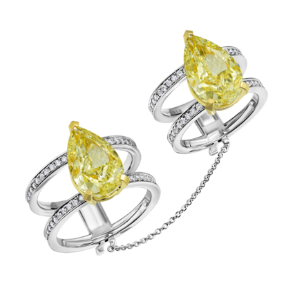 Кольцо с бриллиантами, белое золото