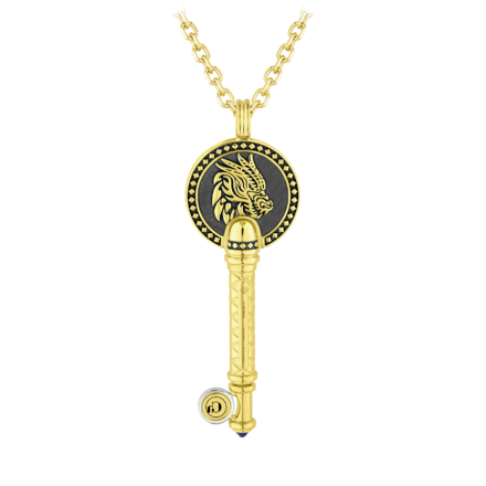 Подвес с сапфиром и бриллиантами, желтое золото