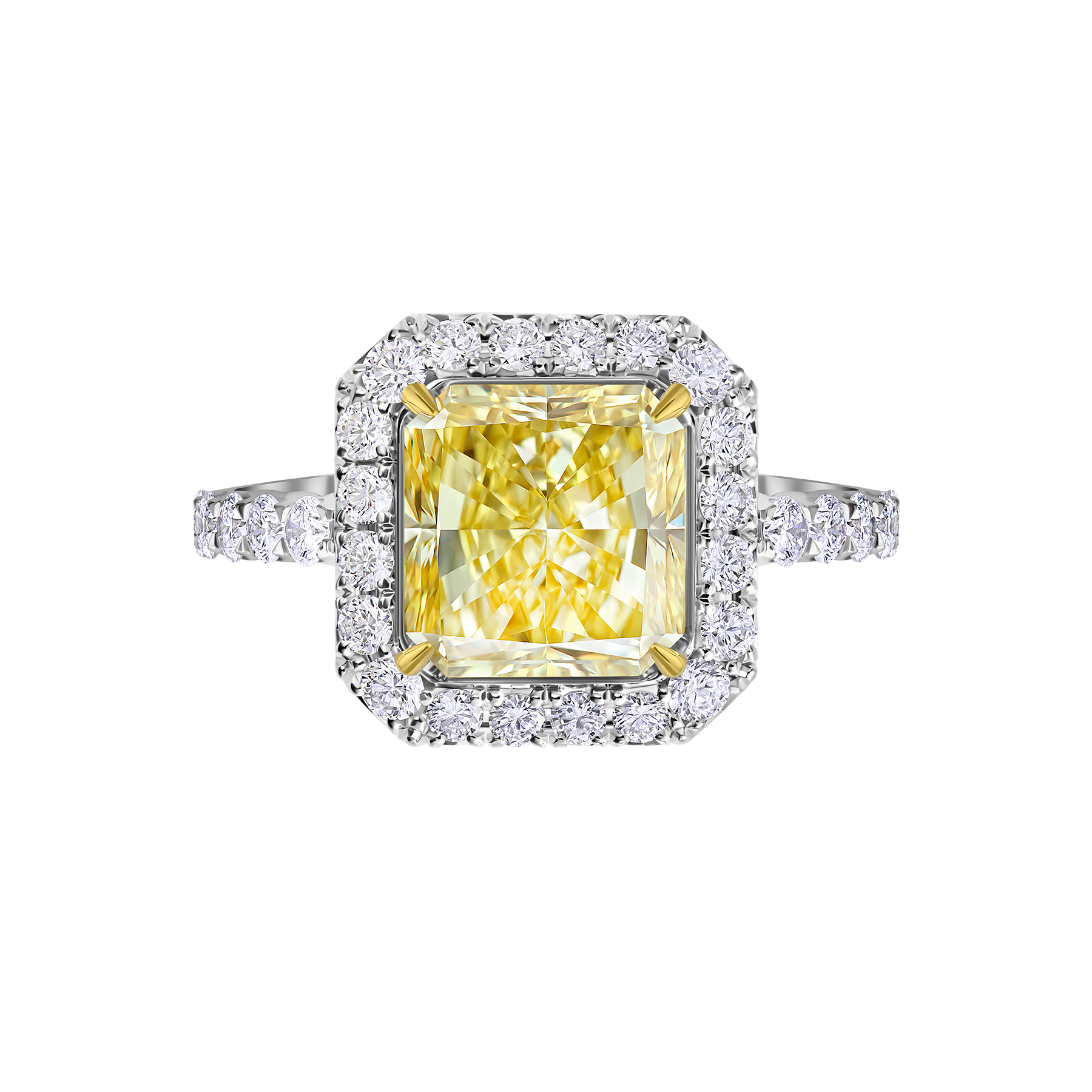 Кольцо с бриллиантами, белое золото