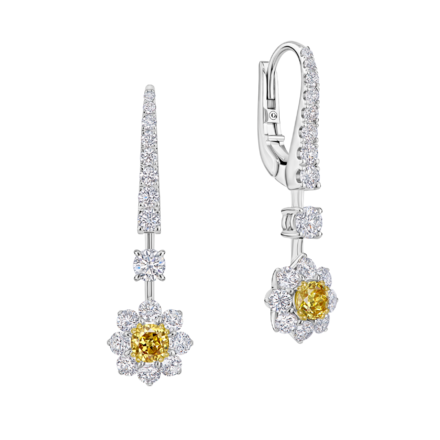 Серьги с бриллиантами, белое золото