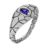 Браслет с танзанитом и бриллиантами, белое золото