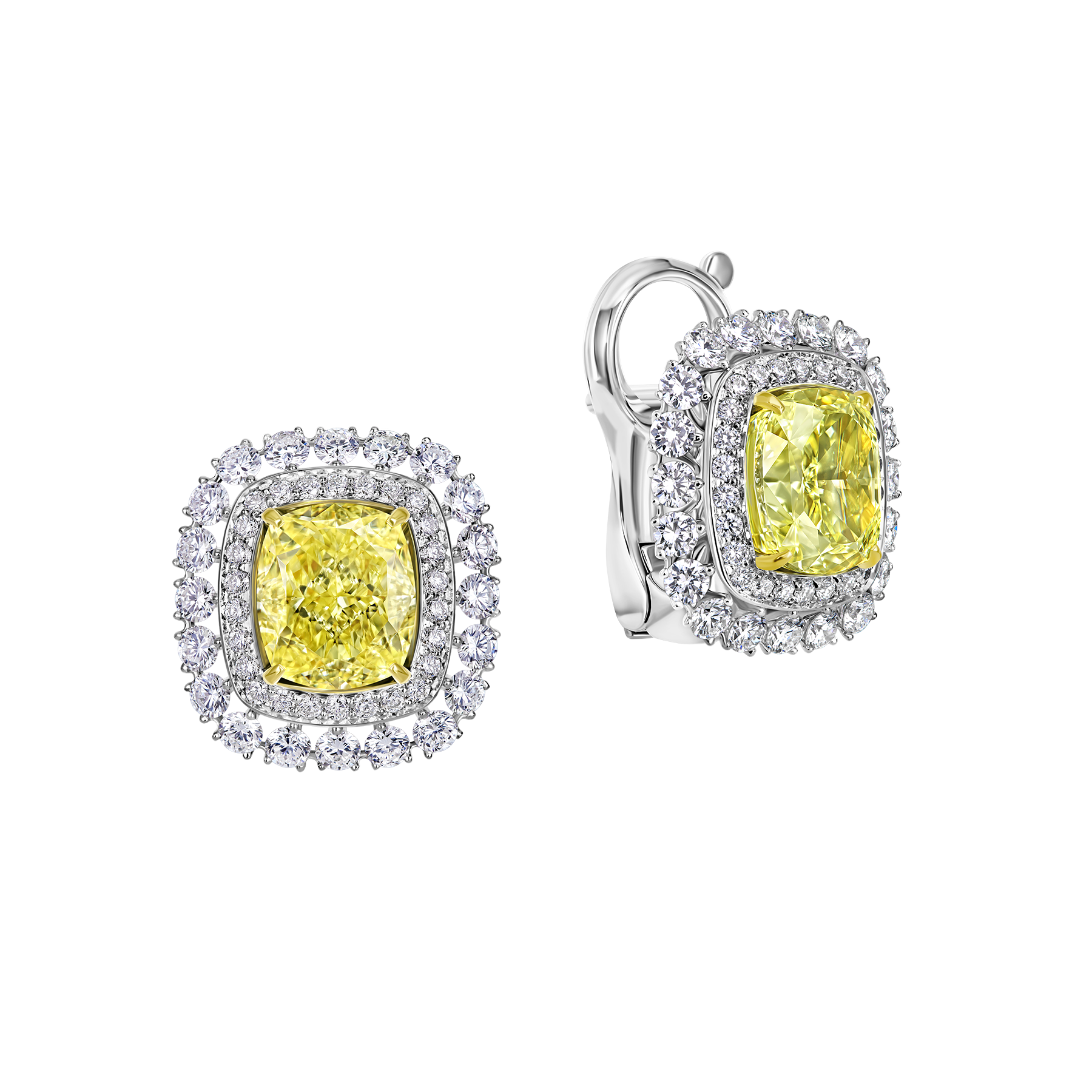 Серьги с бриллиантами, белое золото